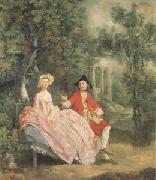 Thomas Gainsborough Conversation in a Park(perhaps the Artist and His Wife) (mk05) oil on canvas
